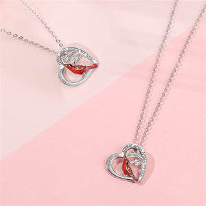 Cardinal Heart Pendant Necklace