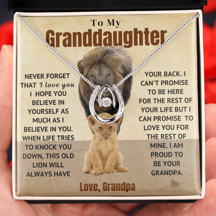 GRANDPA TO GRANDDAUGHTER - PROUD LION - LOVE NECKLACE