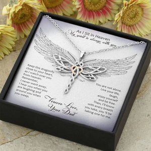 From My Dad In Heaven Dragonfly Necklace